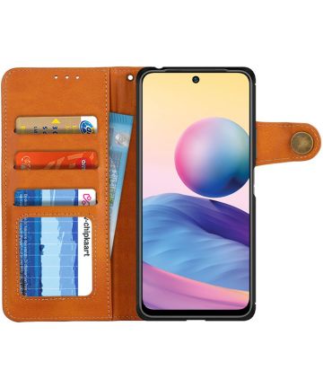 KHAZNEH Xiaomi Redmi Note 10 /Poco M3 Pro Hoesje Bookcase Wallet Bruin Hoesjes