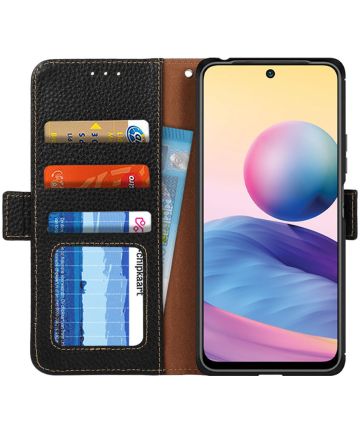 KHAZNEH Xiaomi Redmi Note 10/Poco M3 Pro Hoesje RFID Book Case Zwart Hoesjes