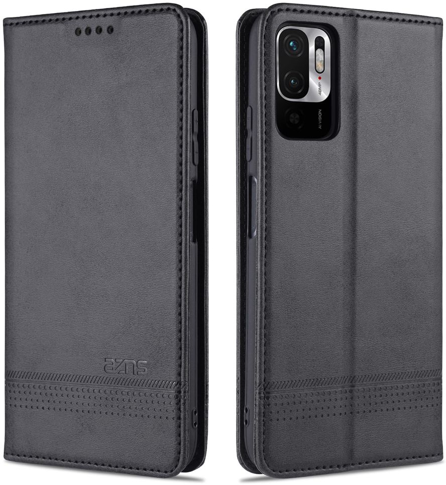 AZNS Xiaomi Redmi Note 10 5G/Poco M3 Pro Wallet Bookcase Zwart afbeelding 1