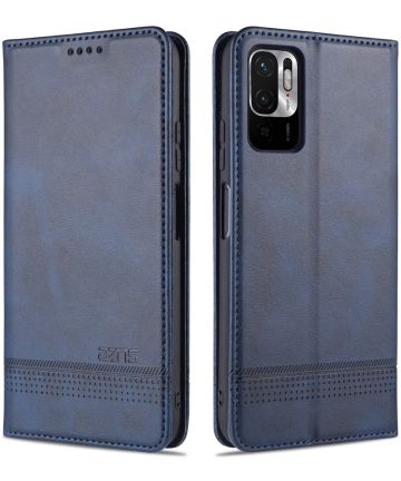 AZNS Xiaomi Redmi Note 10 5G/Poco M3 Pro Wallet Bookcase Blauw Hoesjes