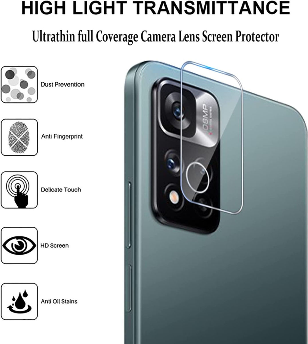 Xiaomi Redmi Note 10 5G Camera Protector Ultra Clear Tempered Glass afbeelding 3