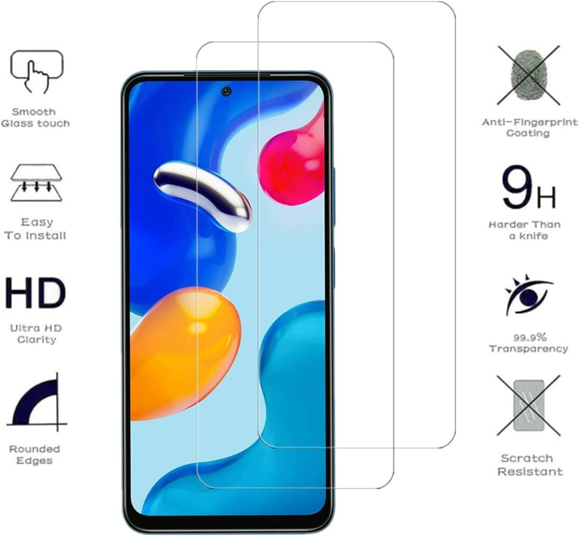 Xiaomi Redmi Note 10 5G/Poco M3 Pro Screen Protector Tempered Glass afbeelding 2