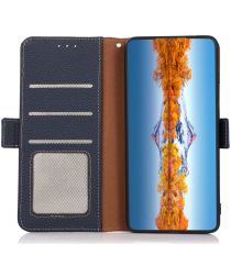 KHAZNEH Nokia Hoesje X10/X20 Portemonnee Echt Leer Book Case Blauw