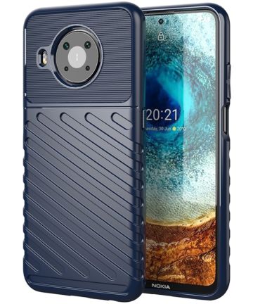 Nokia X10 / X20 Hoesje TPU Thunder Design Blauw Hoesjes
