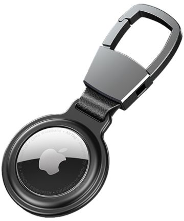 Apple AirTag Sleutelhanger Metalen Case met Magnetische Sluiting Zwart Hoesjes