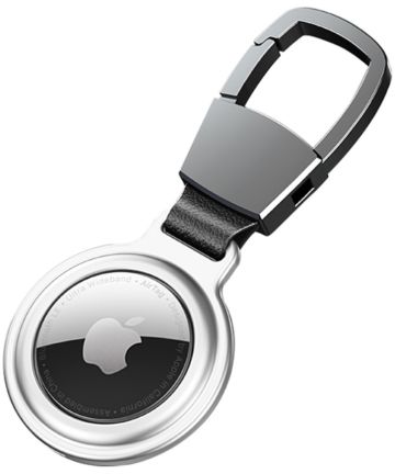 Apple AirTag Sleutelhanger Metalen Case + Magnetische Sluiting Silver Hoesjes