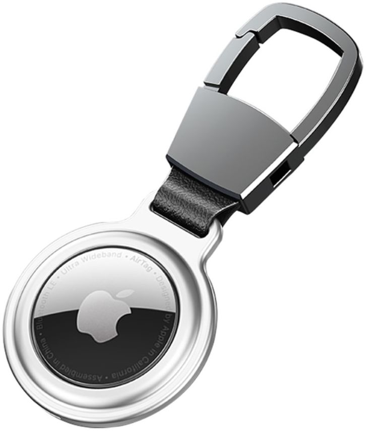 Apple AirTag Sleutelhanger Metalen Case + Magnetische Sluiting Silver afbeelding 1