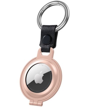 Apple AirTag Sleutelhanger Aluminium Bescherm Case met Haak Rosé Goud Hoesjes