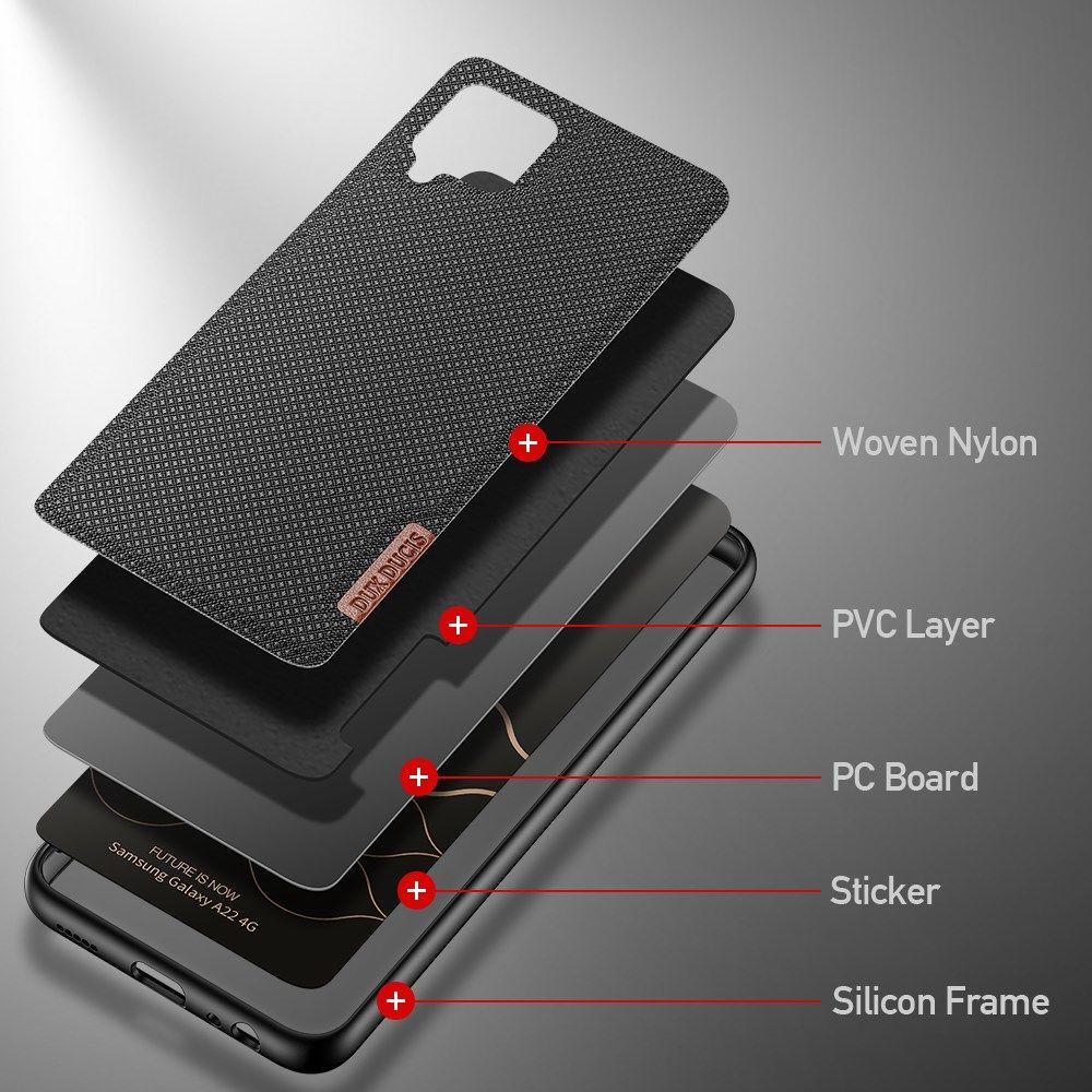 Dux Ducis Fino Series Samsung Galaxy M22/A22 4G Hoesje Backcover Zwart afbeelding 7