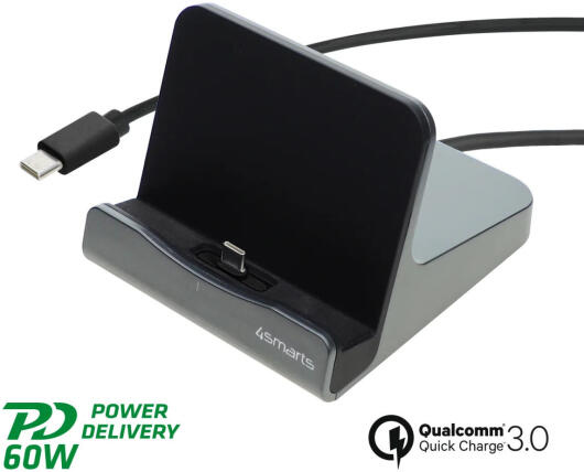 4smarts VoltDock 60W USB-C Docking Oplaad Station Gunmetal afbeelding 5