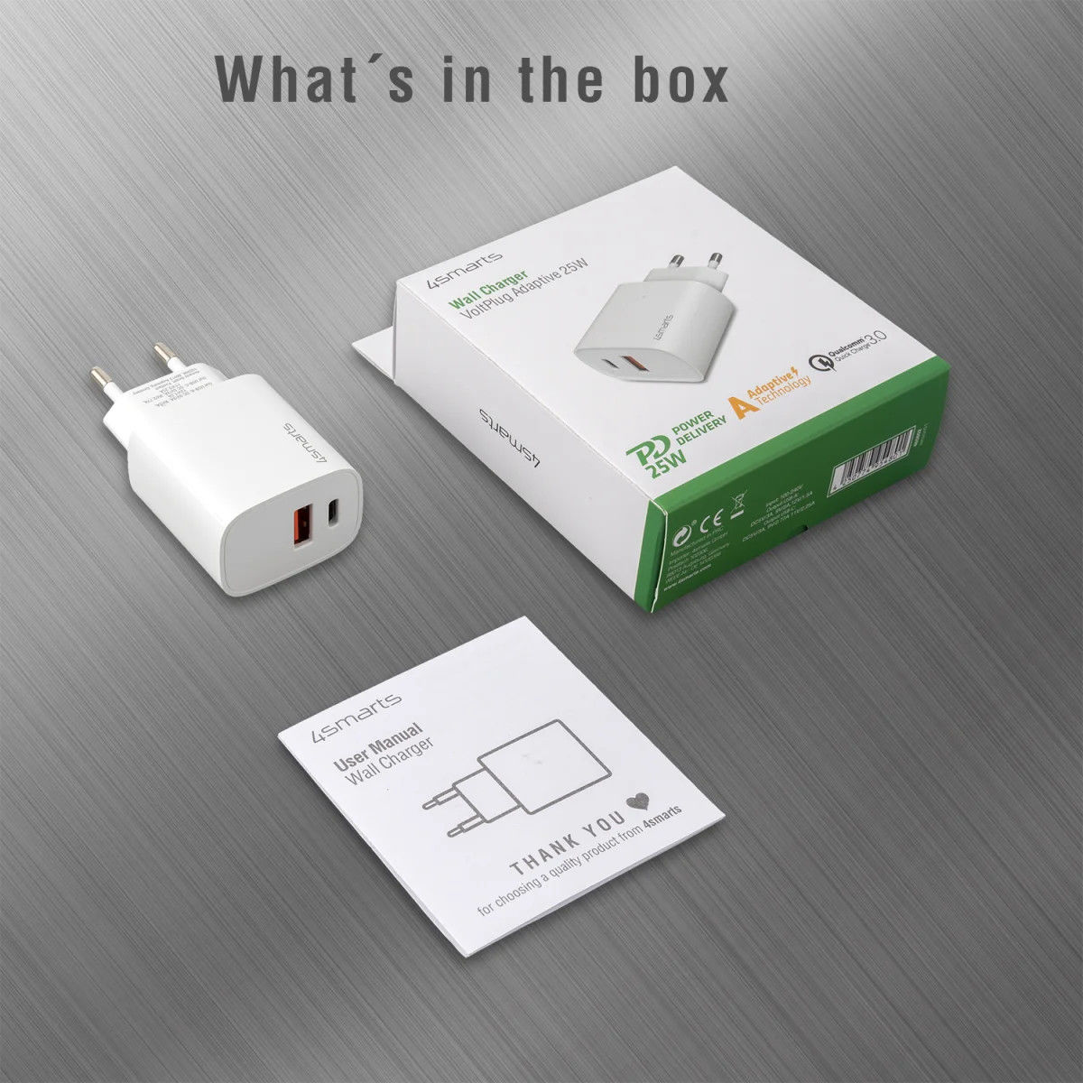 4smarts VoltPlug Adapter 25W USB-A / USB-C Snellader Zwart afbeelding 8