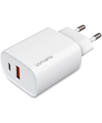 4smarts VoltPlug 25W USB-A QC en USB-C Power Delivery Adapter Wit Opladers