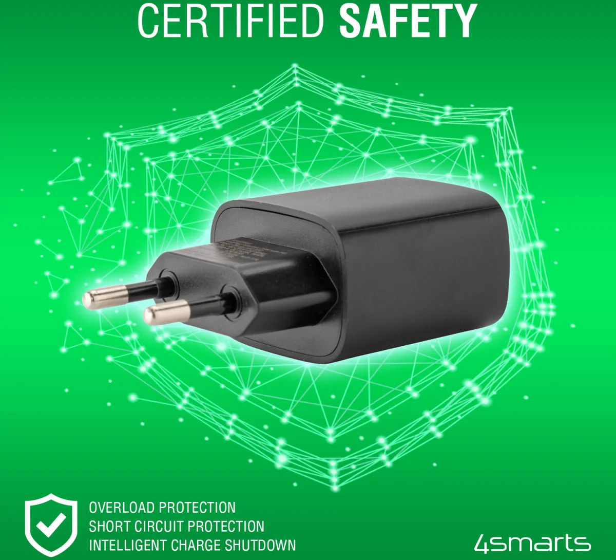 4smarts VoltPlug 25W USB-A QC en USB-C Power Delivery Adapter Wit afbeelding 5