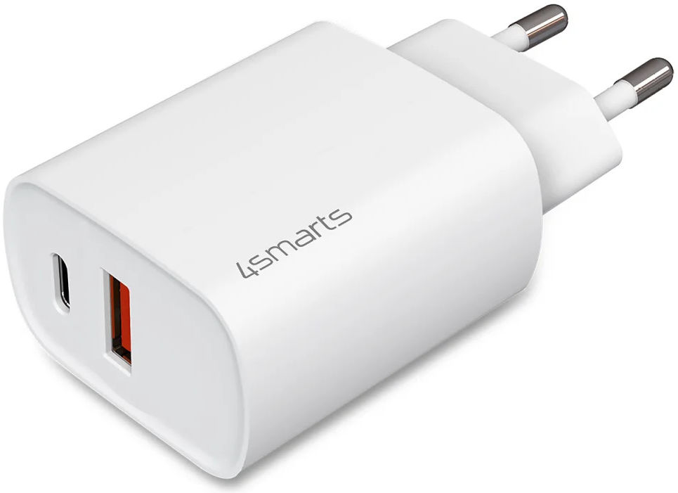 4smarts VoltPlug 25W USB-A QC en USB-C Power Delivery Adapter Wit afbeelding 1