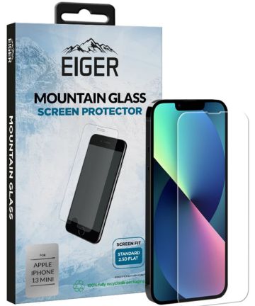 Eiger Apple iPhone 13 Mini Tempered Glass Case Friendly Protector Plat Screen Protectors