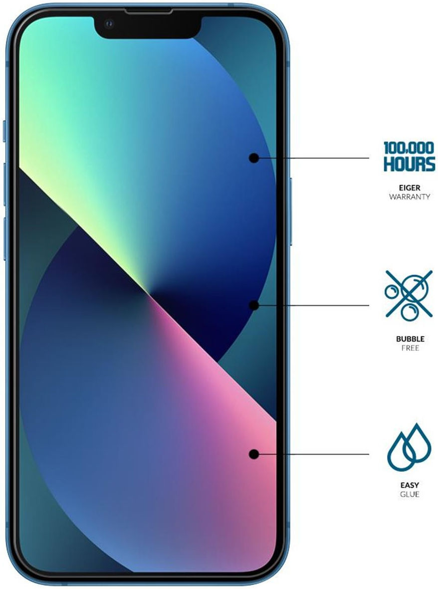 Eiger Case Friendly iPhone 14 Plus / 13 Pro Max Tempered Glass Plat afbeelding 2