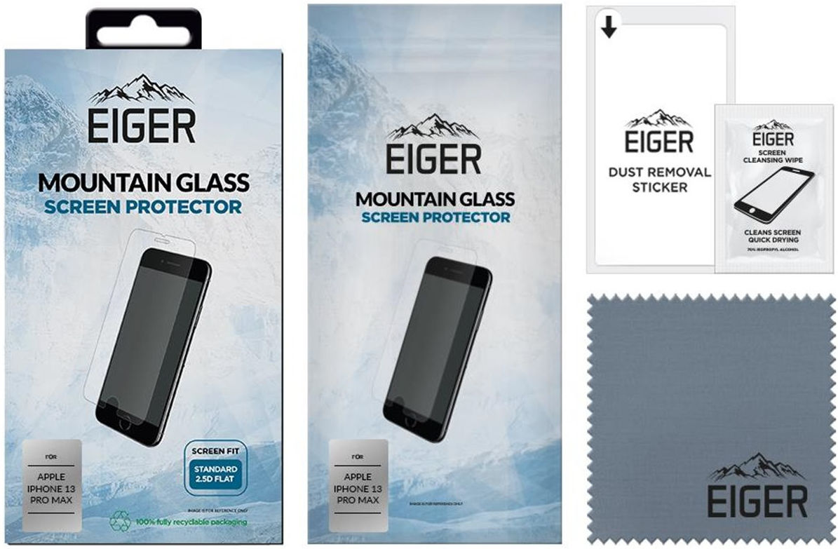 Eiger Case Friendly iPhone 14 Plus / 13 Pro Max Tempered Glass Plat afbeelding 4
