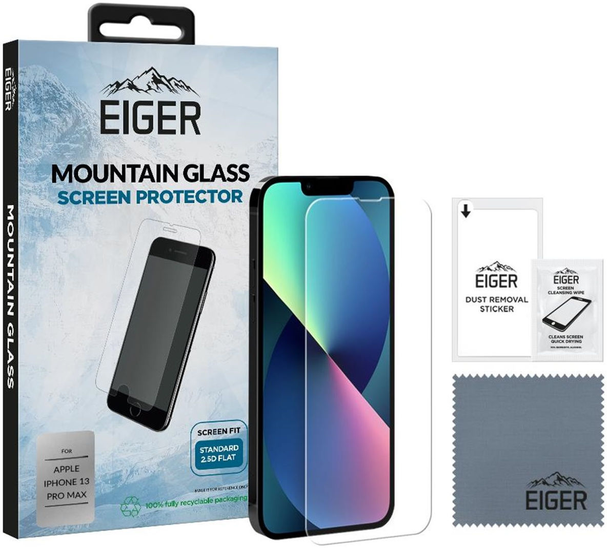 Eiger Case Friendly iPhone 14 Plus / 13 Pro Max Tempered Glass Plat afbeelding 5