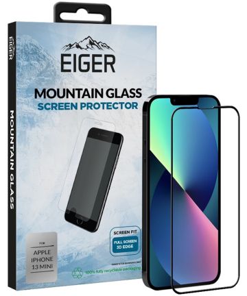 Eiger Apple iPhone 13 Mini Tempered Glass Case Friendly Gebogen Screen Protectors