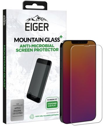 Eiger Plus Apple iPhone 13/13 Pro Screen Protector Antibacterieel Plat Screen Protectors