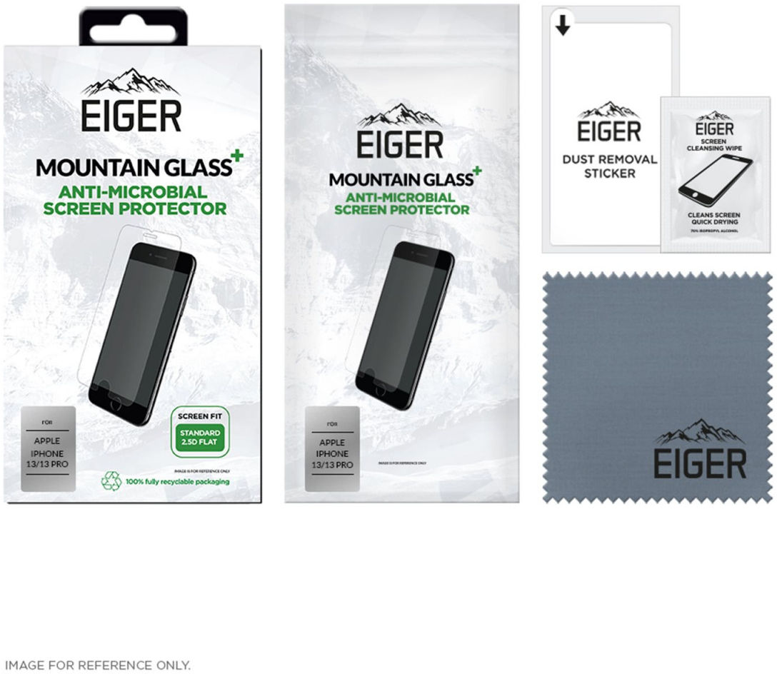 Eiger Mountain+ iPhone 13 Pro Max Tempered Glass Antibacterieel Plat afbeelding 4