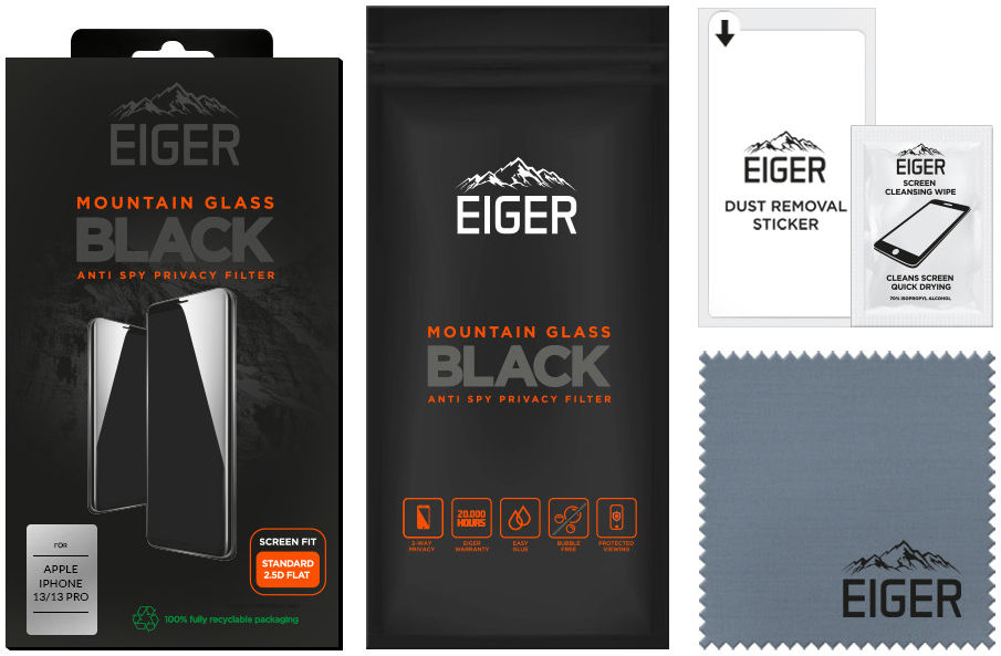 Eiger Mountain Privacy Glass Apple iPhone 13 / 13 Pro Screen Protector afbeelding 6