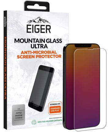 Eiger Ultra Apple iPhone 13 Mini Screen Protector Antibacterieel Plat Screen Protectors