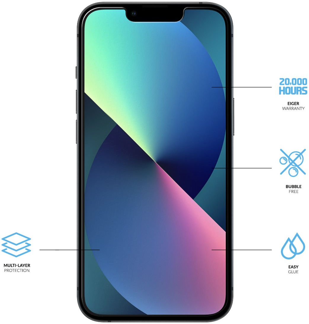 Eiger Apple iPhone 13 Mini Display Folie Screen Protector afbeelding 2