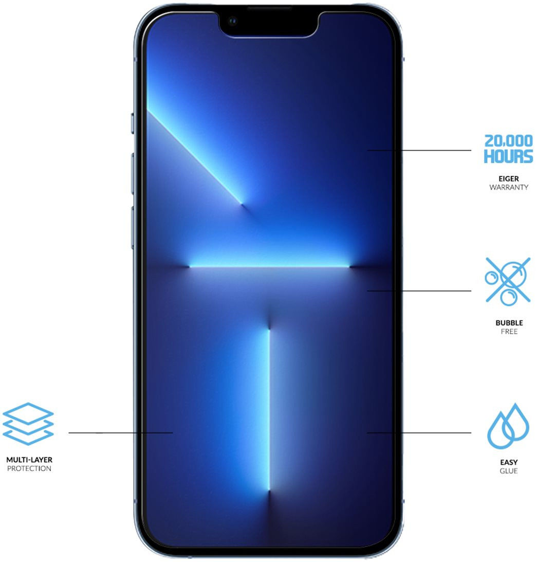 Eiger Apple iPhone 13 Pro Max Display Folie Screen Protector afbeelding 2