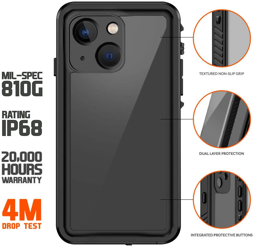 Eiger Avalanche Apple iPhone 13 Mini Waterdicht Hoesje Zwart afbeelding 7