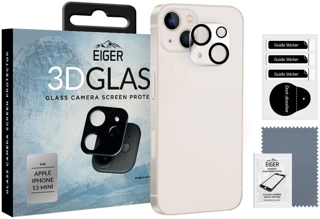 Eiger Apple iPhone 13 Mini Camera Protector Tempered Glass Gebogen afbeelding 4
