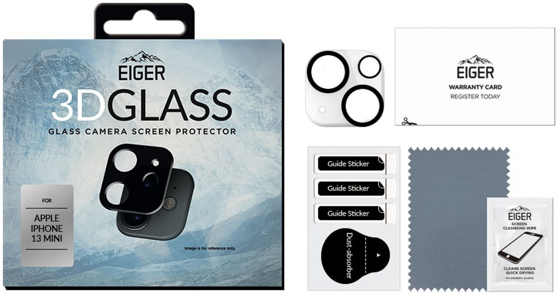 Eiger Apple iPhone 13 Mini Camera Protector Tempered Glass Gebogen afbeelding 5