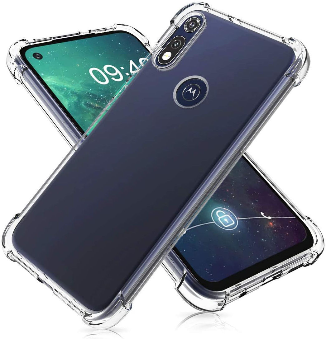 Motorola E6i Hoesje Schokbestendig TPU Back Cover Transparant afbeelding 1