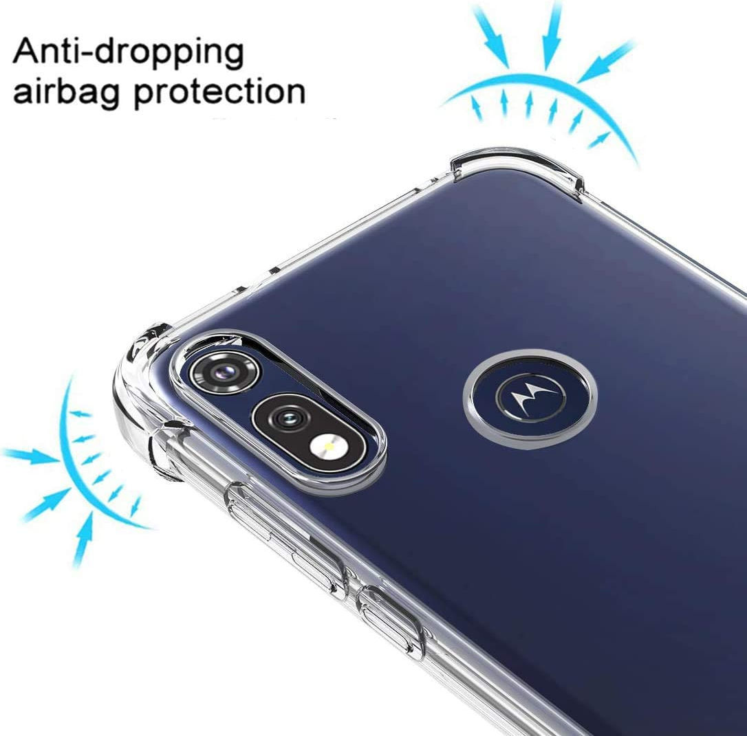 Motorola E6i Hoesje Schokbestendig TPU Back Cover Transparant afbeelding 2