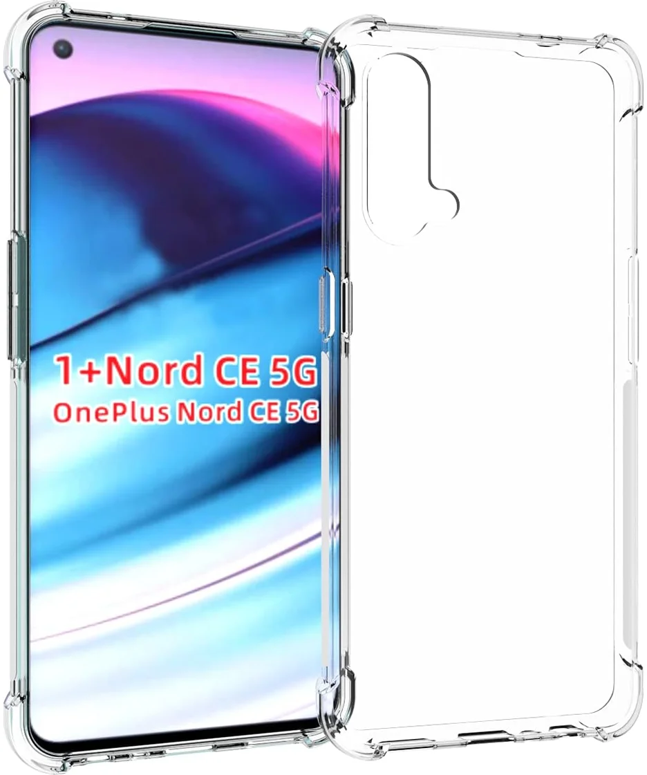 OnePlus Nord CE 5G Hoesje Schokbestendig TPU Back Cover Transparant afbeelding 1