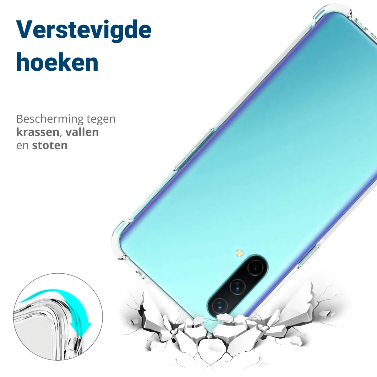 OnePlus Nord CE 5G Hoesje Schokbestendig TPU Back Cover Transparant afbeelding 2