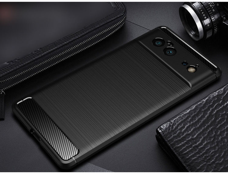 Google Pixel 6 Hoesje Geborsteld TPU Back Cover Zwart afbeelding 3