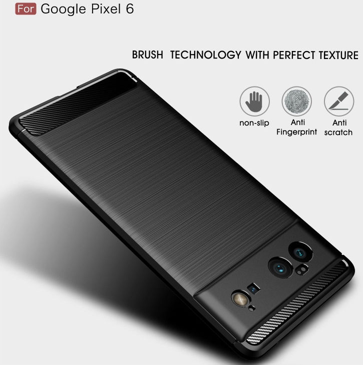 Google Pixel 6 Hoesje Geborsteld TPU Back Cover Zwart afbeelding 5