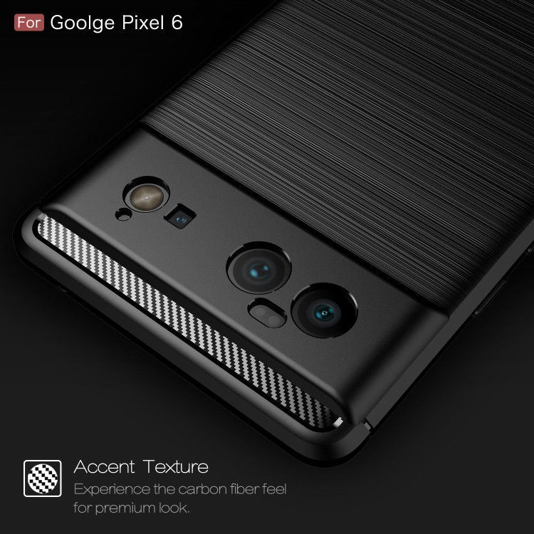 Google Pixel 6 Hoesje Geborsteld TPU Back Cover Zwart afbeelding 6