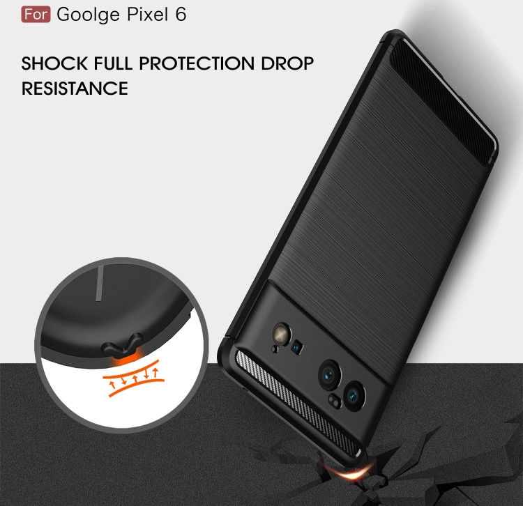 Google Pixel 6 Hoesje Geborsteld TPU Back Cover Zwart afbeelding 8