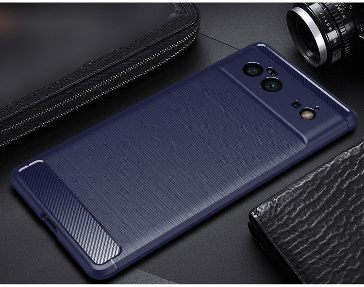 Google Pixel 6 Hoesje Geborsteld TPU Back Cover Blauw afbeelding 3