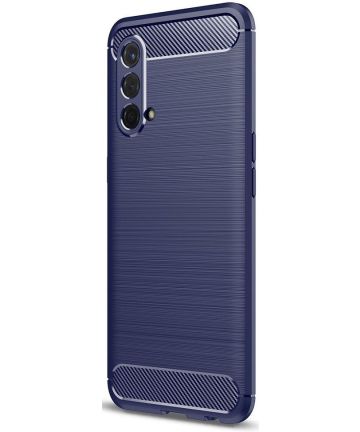 OnePlus Nord CE 5G Hoesje Geborsteld TPU Back Cover Blauw Hoesjes