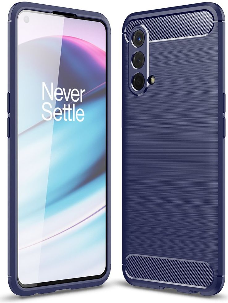 OnePlus Nord CE 5G Hoesje Geborsteld TPU Back Cover Blauw afbeelding 3