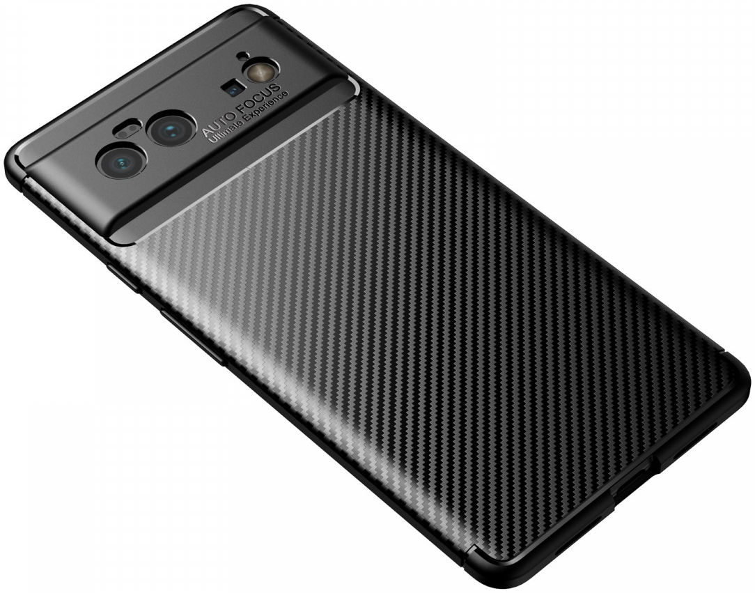 Google Pixel 6 Hoesje Siliconen Carbon TPU Back Cover Zwart afbeelding 6