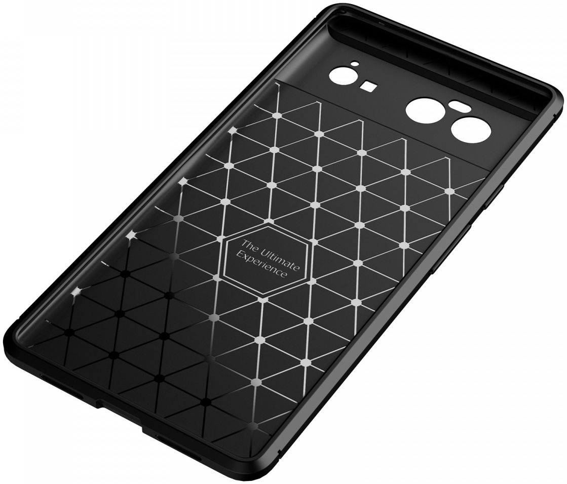 Google Pixel 6 Hoesje Siliconen Carbon TPU Back Cover Zwart afbeelding 7