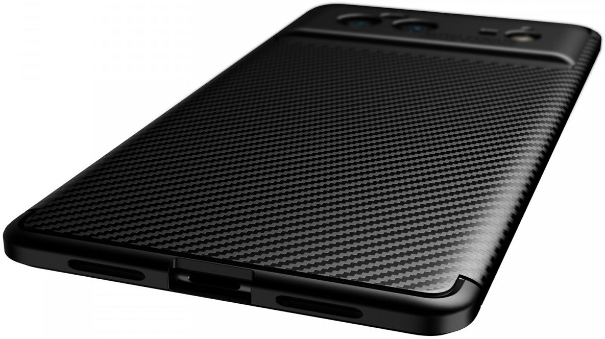 Google Pixel 6 Hoesje Siliconen Carbon TPU Back Cover Zwart afbeelding 9