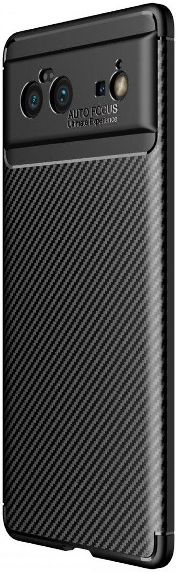 Google Pixel 6 Hoesje Siliconen Carbon TPU Back Cover Zwart afbeelding 1