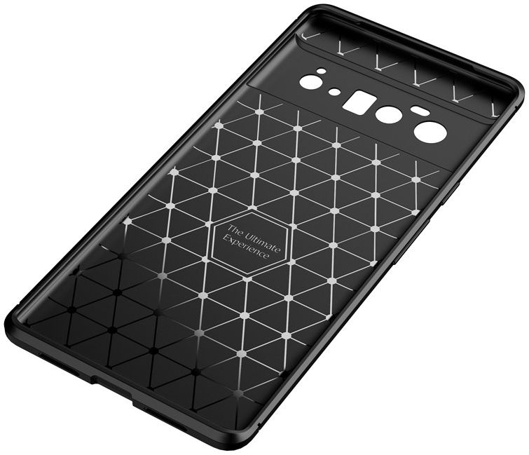 Google Pixel 6 Pro Hoesje Siliconen Carbon TPU Back Cover Zwart afbeelding 4
