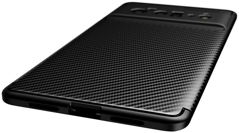 Google Pixel 6 Pro Hoesje Siliconen Carbon TPU Back Cover Blauw afbeelding 6
