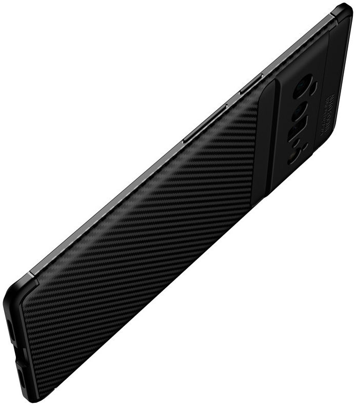 Google Pixel 6 Pro Hoesje Siliconen Carbon TPU Back Cover Blauw afbeelding 7